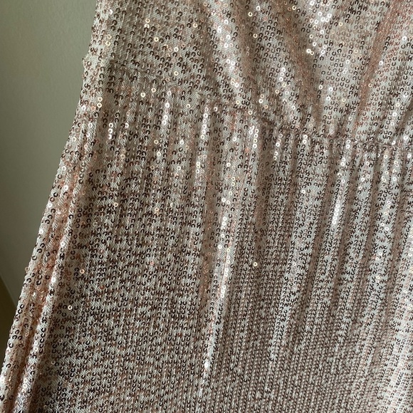 Baltic Born Astrea Sequin One Shoulder Maxi Dress Champagne Rose Color Size XL - Picture 6 of 12